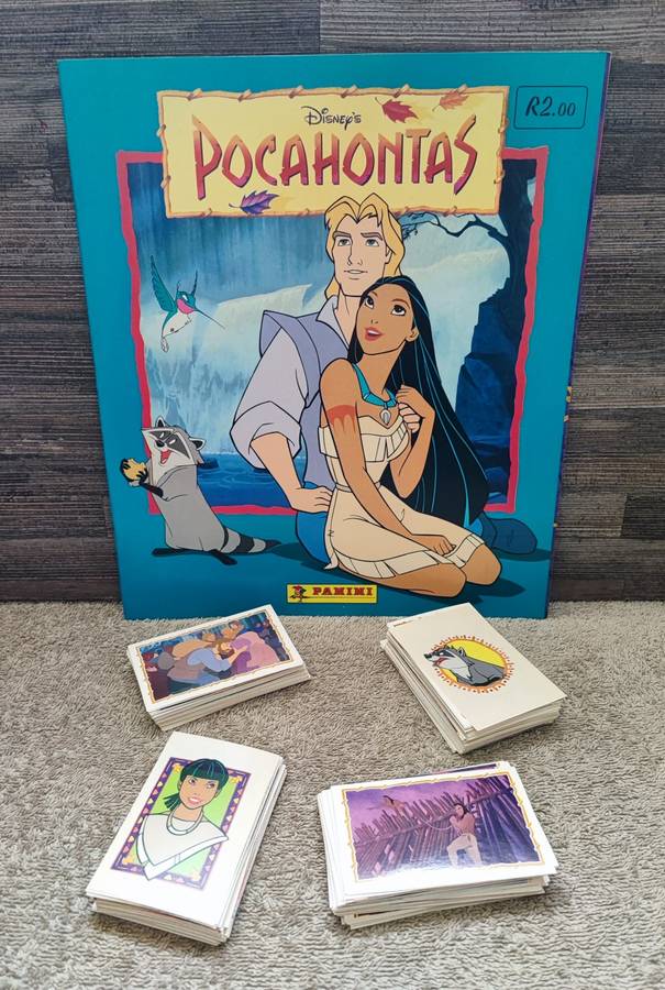 1995 Panini Disney`s Pocahontas Sticker Album & Complete Sticker Collection