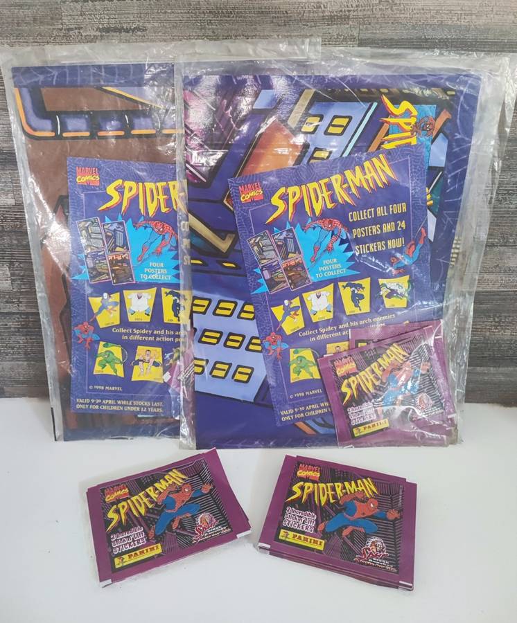 1998 Panini Spiderman Poster and Stickers