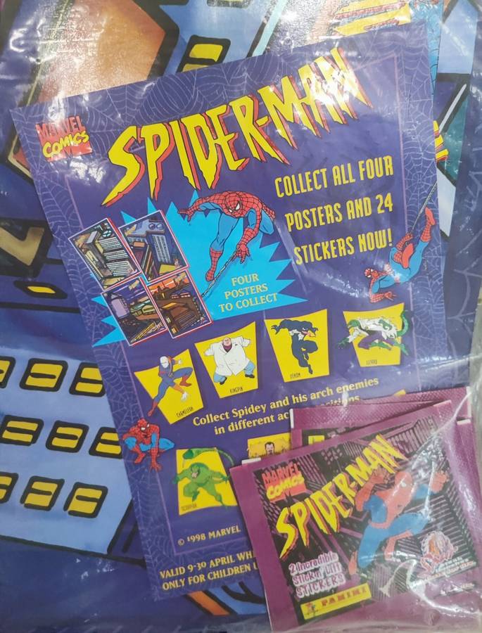 1998 Panini Spiderman Poster and Stickers