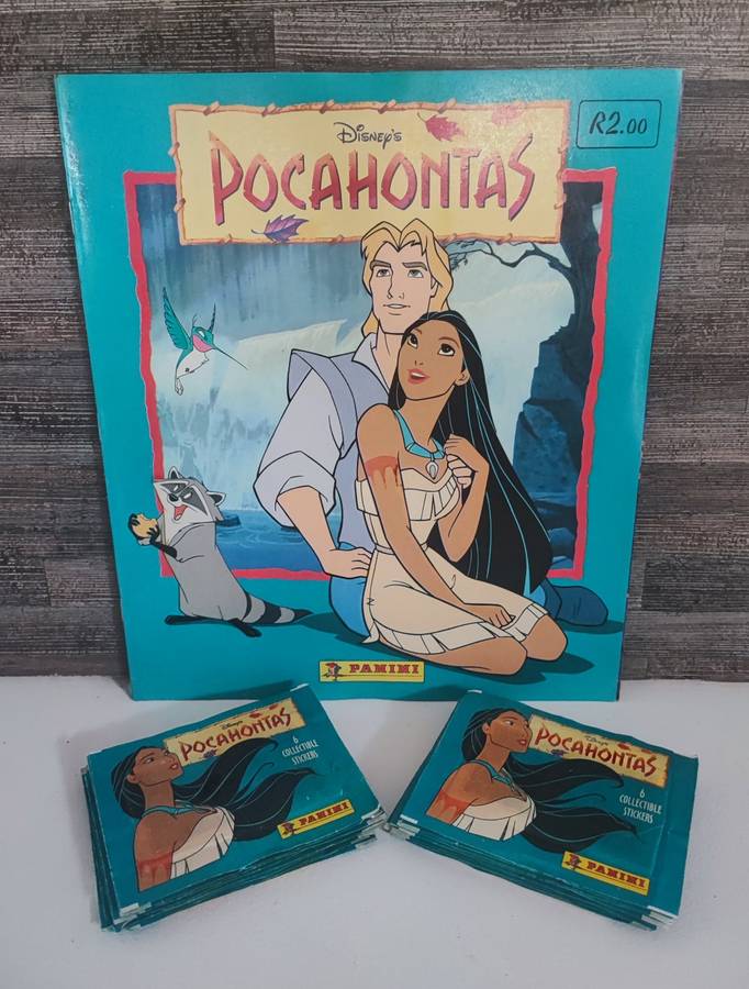 Vintage 1995 Panini Disney`s Pocahontas Sticker Album & Collectible Stickers