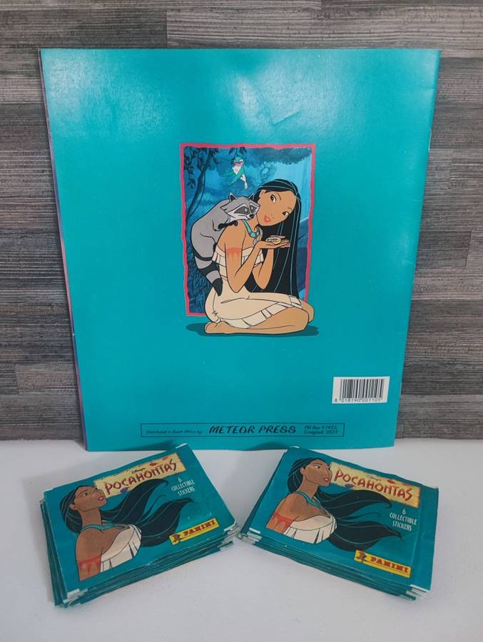 Vintage 1995 Panini Disney`s Pocahontas Sticker Album & Collectible Stickers