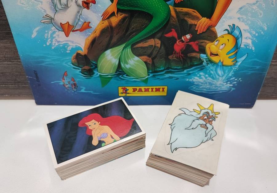 Vintage 1990 Panini Disney`s Little Mermaid Sticker Album & Collectible Stickers