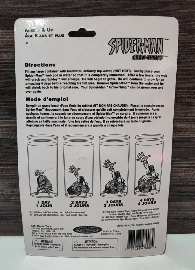 Vintage 1999 Spin Master Spiderman Grow Things