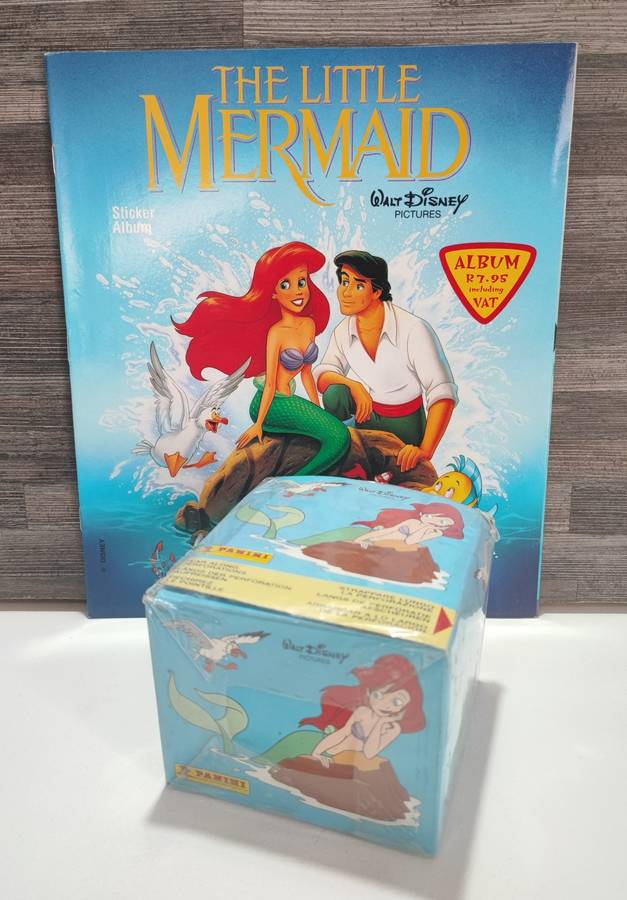 Vintage 1990 Panini Disney`s Little Mermaid Sticker Album & Collectible Stickers