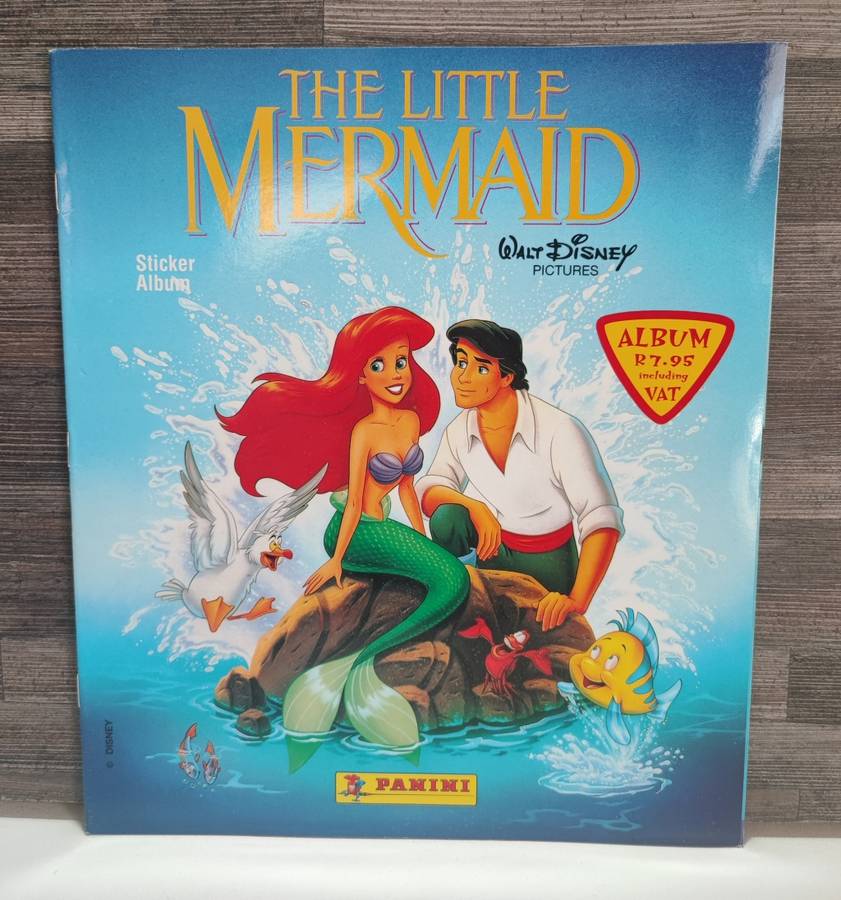 Vintage 1990 Panini Disney`s Little Mermaid Sticker Album & Collectible Stickers