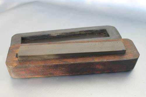 Antique natural sharpening/honing stone in a wooden box