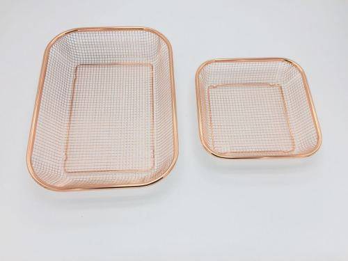 Rosegold basket/copper color basket/stainless steel basket/fruit basket/washing basket --Size 1