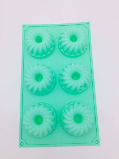 6pcs Cake mould/bakeware mould/square ice mould/Silicone mould donuts mold--green