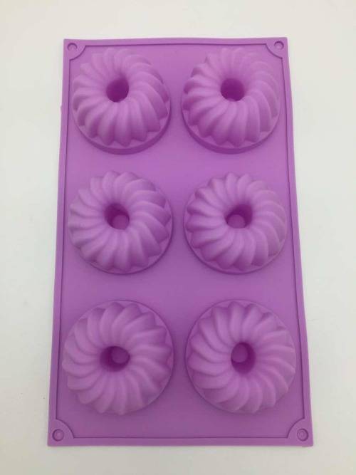 6pcs Cake mould/bakeware mould/square ice mould/Silicone mould donuts mold--green