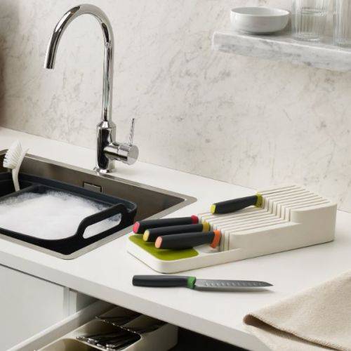 2 Tiers In-Drawer PVC Knife Block Holder Storage Organizer Kitchen Knives Drawer Kitchen knife tray