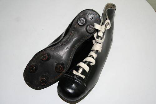 BRAND NEW VERY OLD 1956-1958 PAIR OF LEATHER STUD RUGBY BOOTS