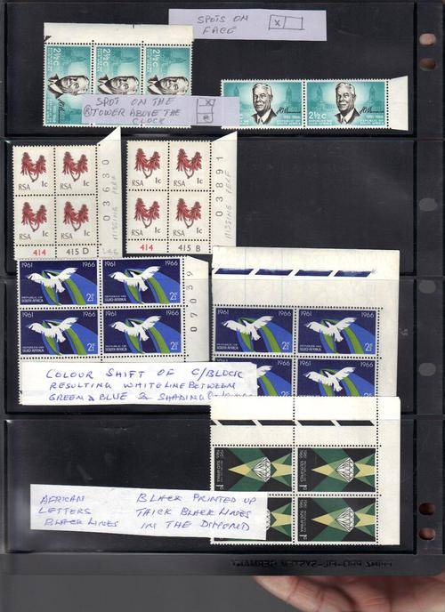 6 x  PAGES of STAMPS with VARIETIES (See scans)