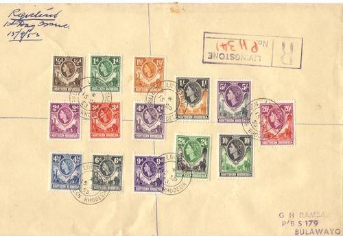 NORTHERN  RHODESIA  FDC ::::  CORONATION  :::::::: COMPLETE TO 20s !!!