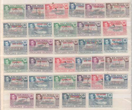 FALKLAND ISLANDS GV1 OVERPRINTS LIGHT MOUNTED MINT