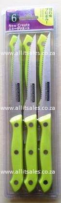 STEAK KNIVES GREEN 6pc