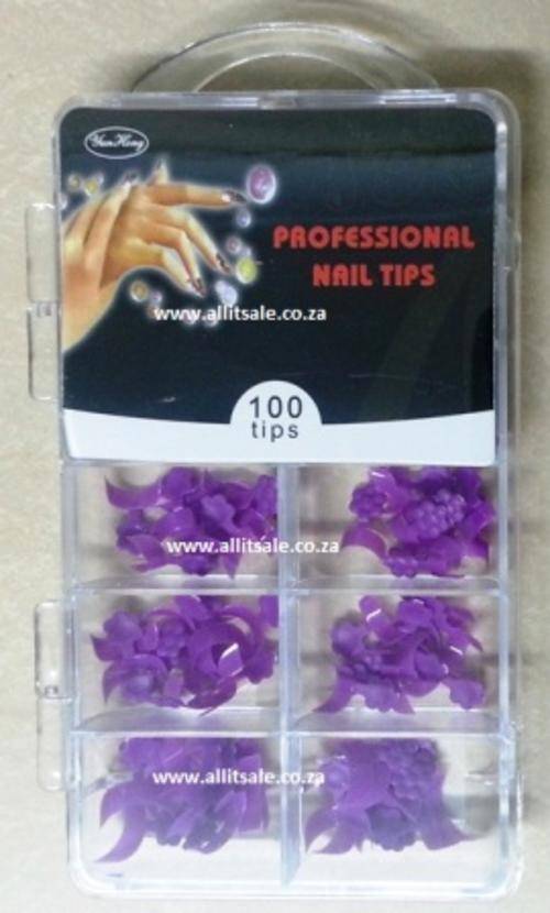 NAIL TIPS PURPLE 100 TIPS