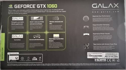 GALAX EXOC NVIDIA GEFORCE GTX 1060 6GB DUAL GAMING GRAPHICS CARD WITH RETAIL BOX