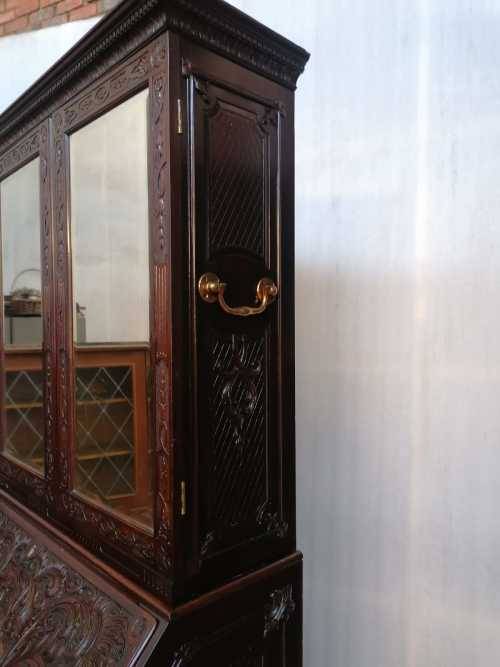 George III Mahogany Bureau/ Bookcase