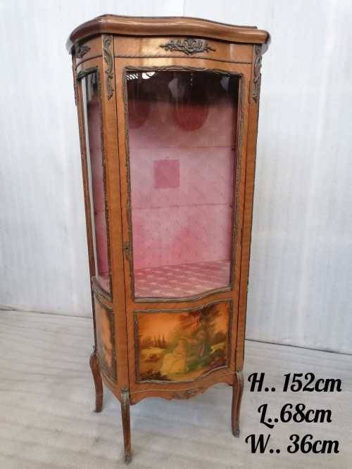 1930`s French Louis XV Style Vernis Martin Curio cabinet