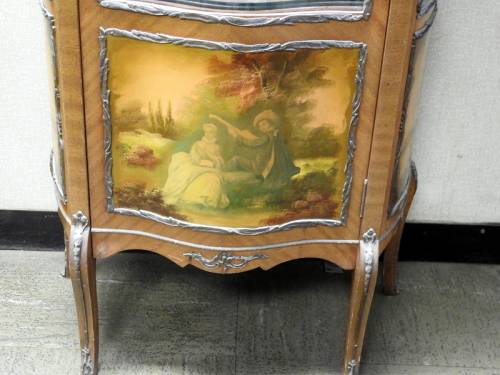 1930`s French Louis XV Style Vernis Martin Curio cabinet