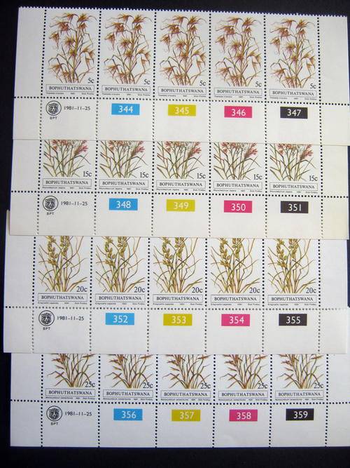 BOP - 1981 INDIGENOUS GRASSES - FULL SET OF CONTROLS - MNH