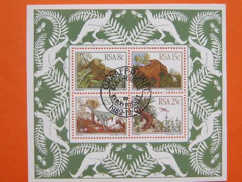 RSA - 1982 PREHISTORIC ANIMALS - MINIATURE SHEET - CTO