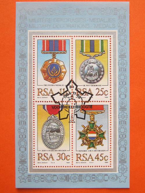 RSA - 1984 MILITARY DECORATIONS - MINIATURE SHEET - CTO