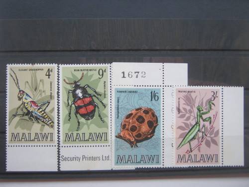 MALAWI - 1970 INSECTS - FULL SET OF 4 - MNH