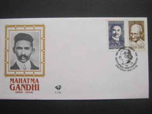 RSA - 1995 MAHATMA GANDHI COMMEMORATION - OFFICIAL FDC # 6.23b