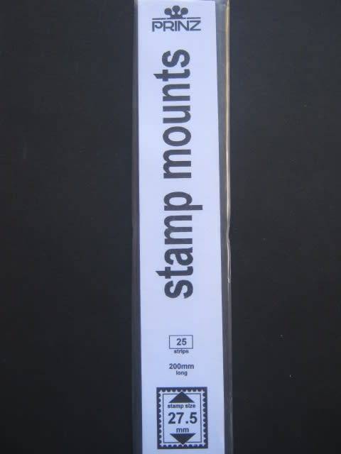 `PRINZ` STAMP MOUNTS - STAMP SIZE 27.5mm - 25 STRIPS - 200mm LONG