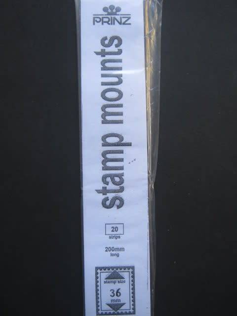 `PRINZ` STAMP MOUNTS - STAMP SIZE 36mm - 20 STRIPS - 200mm LONG