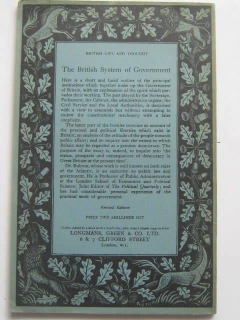 "The British System of Government" by William A. Robson - Paperback