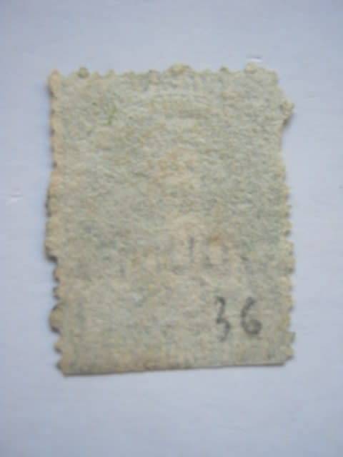 New Zealand - 1864-67 Defin Issue "QV" - 1/- Yellow-green - Single - Used