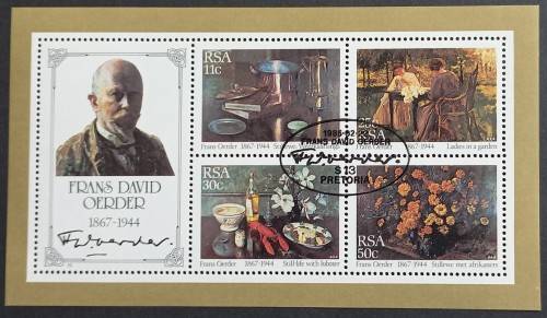 RSA - 1985 PAINTINGS BY F D OERDER - MINIATURE SHEET # 15 - CTO