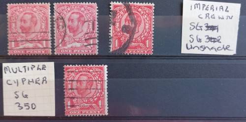 GB KGV - 1911-1912 SELECTION OF 1d REDS - USED