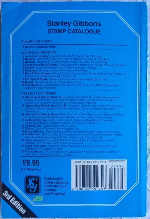 STANLEY GIBBONS STAMP CATALOGUE - UNITED STATES - 3rd EDITION PUBLISHED 1990
