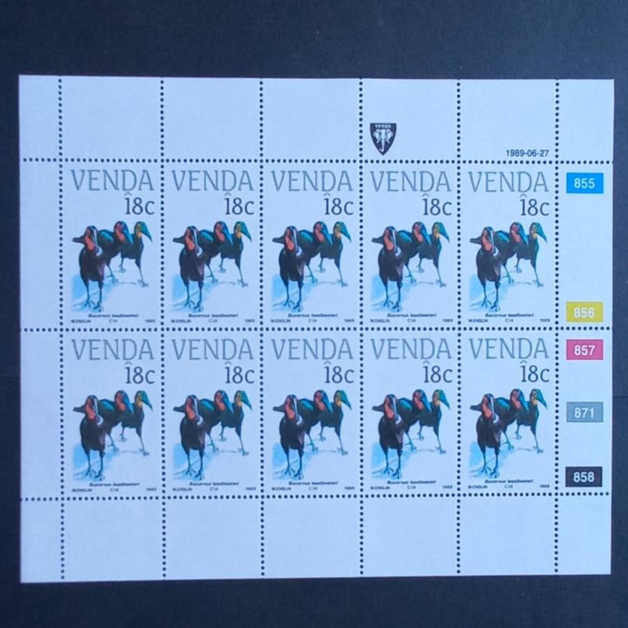 Venda - 1989 Endangered Birds - Full Set of Sheetlets of 10 - MNH