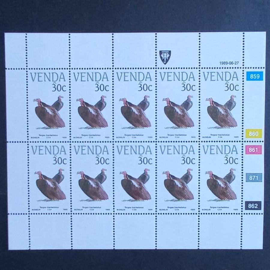 Venda - 1989 Endangered Birds - Full Set of Sheetlets of 10 - MNH