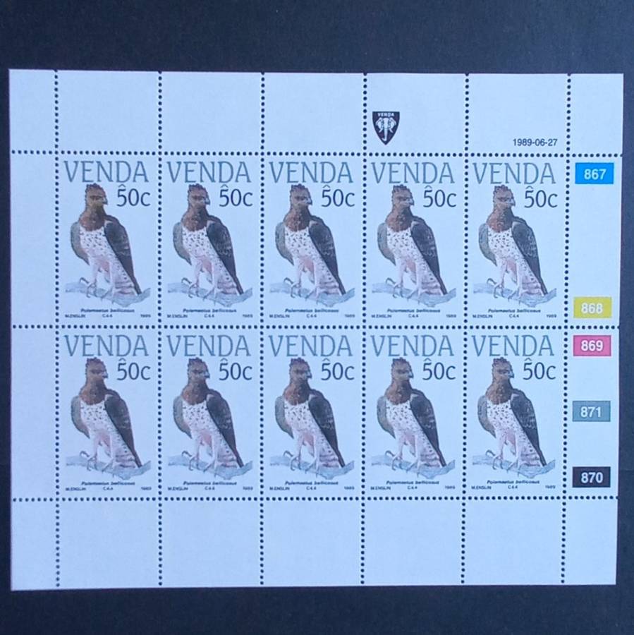 Venda - 1989 Endangered Birds - Full Set of Sheetlets of 10 - MNH