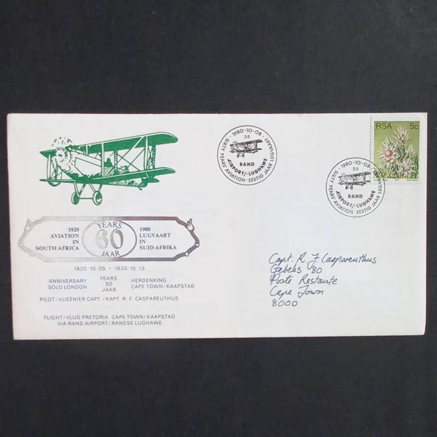 RSA - 1980 Flight Covers - 60 Years of Aviation in South Africa