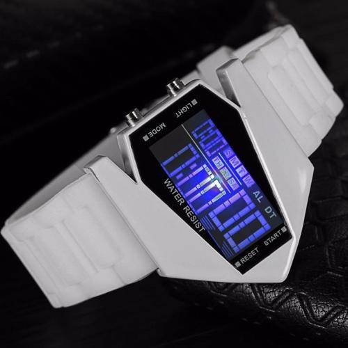 Airplane Aviator LED Sport Watch - White