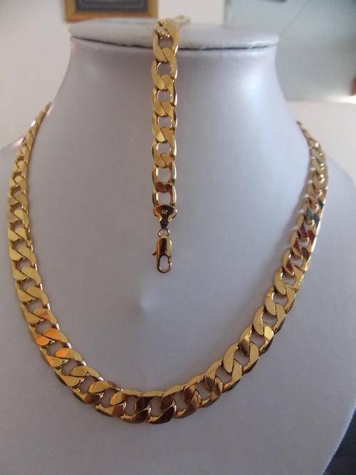 GIFT OFFER EXQUISITE GOLD FUSION 11.25mm NECKLACE & 9.25mm BRACELET