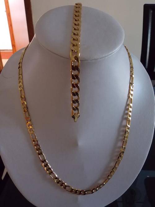 GIFT OFFER EXQUISITE GOLD FUSION 6 mm NECKLACE & 9.25mm BRACELET