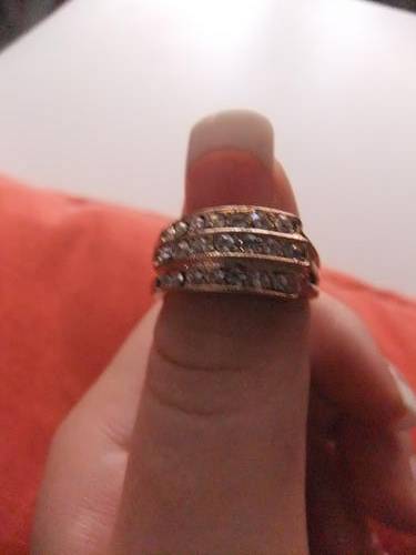 EXCLUSIVE ITALIAN DESIGNER GOLD FUSION 3 ROWS OF PLENTY CZ DIAMANTE RING SIZE19