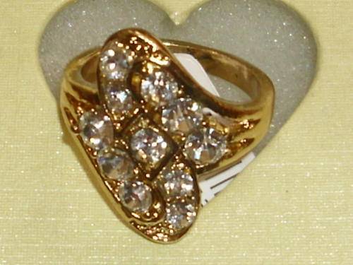 EXCLUSIVE ITALIAN DESIGNER GOLD FUSION RING WITH 11 CZ DIAMONDS ADDED