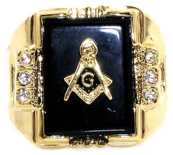 NEW!!! INTERNATIONAL IMPORTED FREEMASON ONYX RING SIZE 13