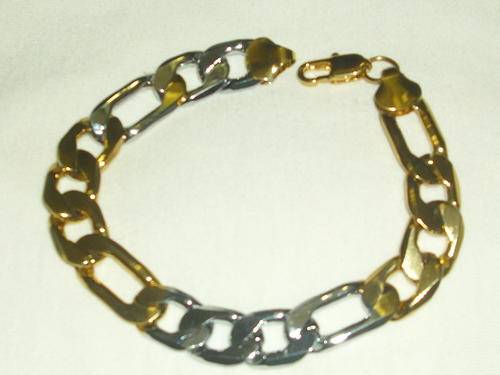 11.5MM!!!!!!!!IMPORTED GOLD FUSION 2 TONE UPPERCLASS BRACELET