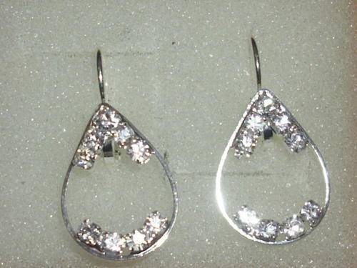 SILVER WITH SIM DIAMONDS EARRINGS