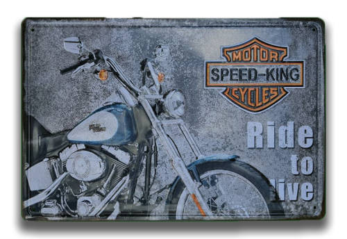HARLEY-DAVIDSON THEMED REPLICA, MEDIUM EMBOSSED METAL HANGING SIGN - NEW!