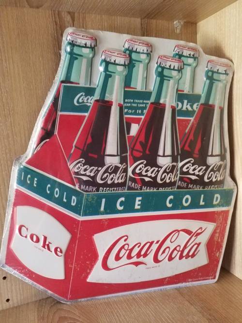"COCA-COLA" THEMED REPRODUCTION - EMBOSSED METAL HANGING SIGN